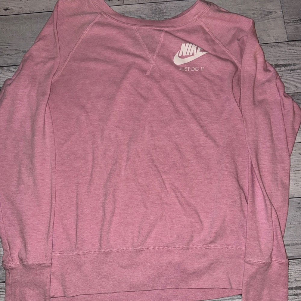 Nike Pink Sweatshirt with White Logo